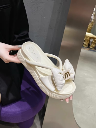 Title 5, Bow Slippers Casual Platform Beach Shoes, perfe...