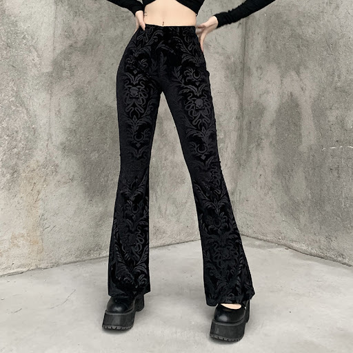 Title 4, Girl Student Suede Embossed Casual Wide Leg Pan...