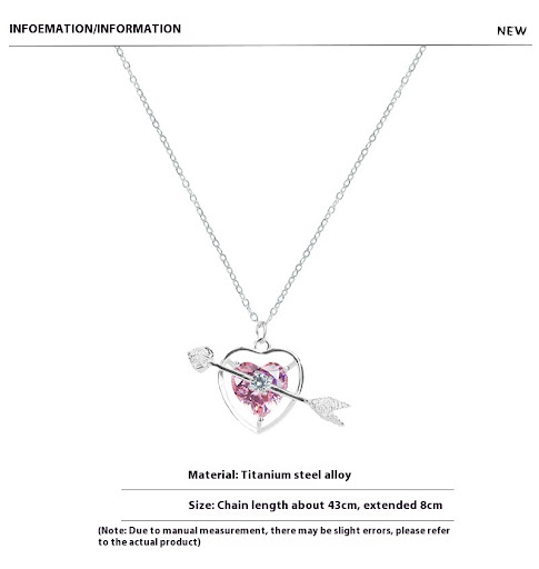 Title 7, Sweet Cool Love Heart-piercing Necklace. Expres...