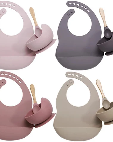 Siliconen baby bord, kom en lepel s - 0