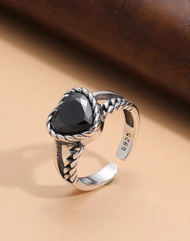 S925 Sterling Silver Retro Ring, cl - 0