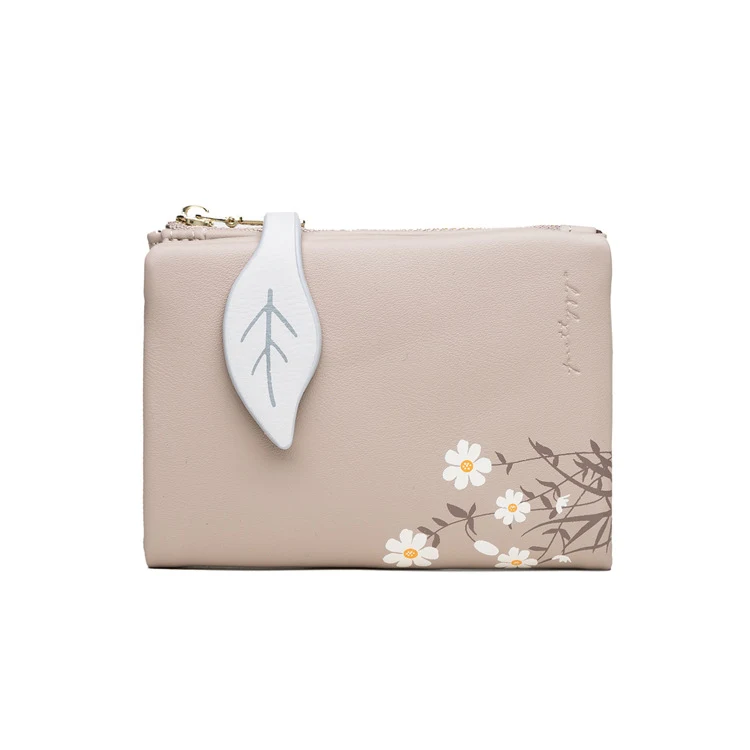 Printed Ladies Long Wallet Large Capacity Folding PU Female Hand Bag