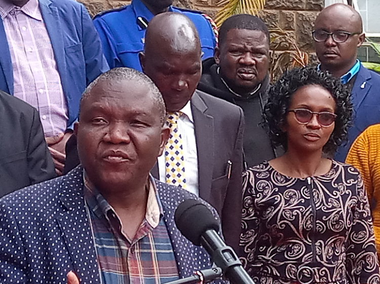 Uasin Gishu county commissioner Dr Edisson Nyale speaking after security meeting in Eldoret on November 18th 2022