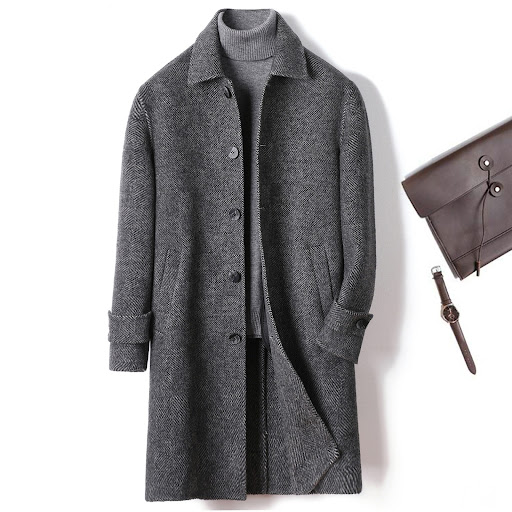 Title 6, Cashmere Wool Coat Winter Plaid Long Casual Coa...
