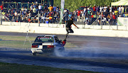 Austin and his brother Panjaro perform a stunt during the third annual Spin City Battle of the Nations at Mahem Raceway west of Pretoria. 02/05/2015
PICTURE: SIZWE NDINGANE/THE TIMES