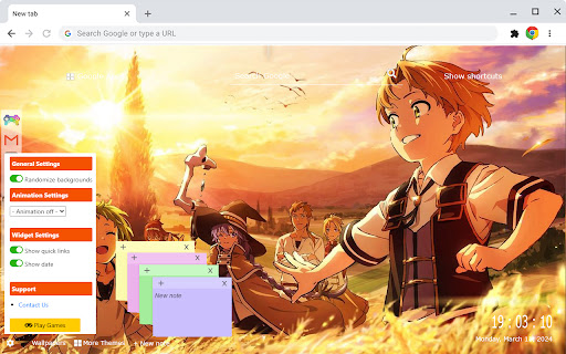 Mushoku Tensei Wallpapers New Tab Anime Extension