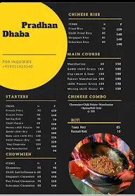 Pradhan Dhaba menu 2