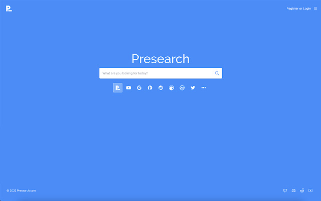 Presearch.com Start With Us chrome extension