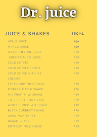 Dr. Juice menu 1