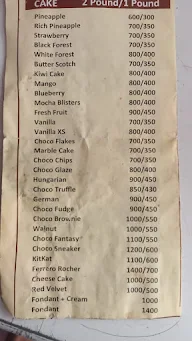 Cake Mall menu 1