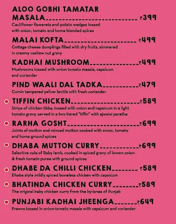 Dhaba - Estd 1986 Delhi menu 