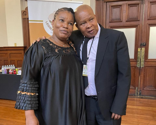 North West premier Bushy Maape and speaker of legislature Basetsana Dantjie pictured at the state of the nation address (Sona) 2024.