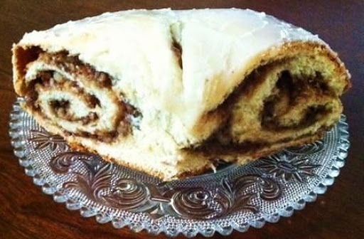 Old world Yugoslavian Coffee cake Served