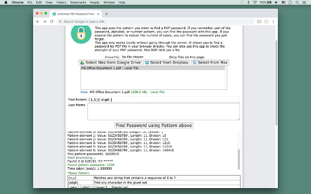 Unlimited PDF Password Finder chrome extension