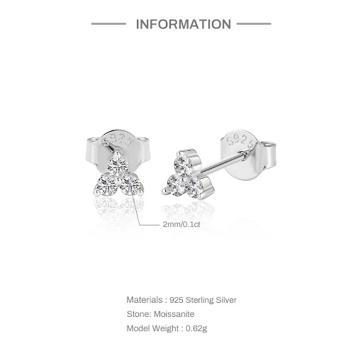 Title 2, Classic Triple Diamond Stud Earrings, timeless ...