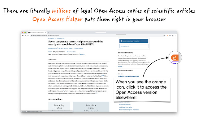 Open Access Helper Web chrome extension