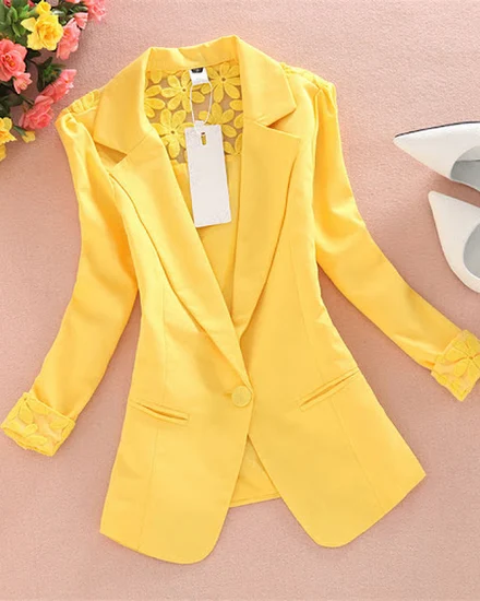 2024 New Women's Blazers Notched Collar Business Suits Fe... - 0