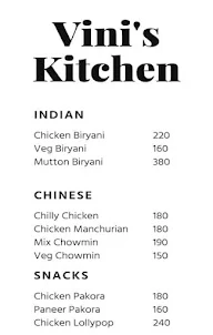 Vini's Kitchen menu 1