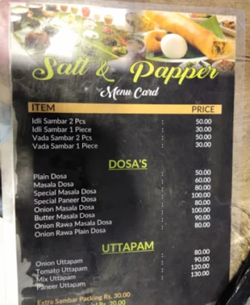 Salt & Peppers menu 