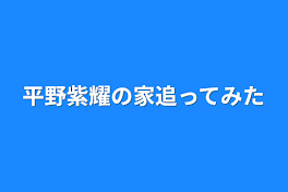 平野紫耀の家追ってみた