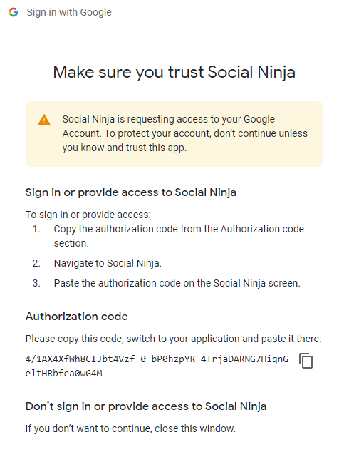 Allowing access to WP Social Ninja 