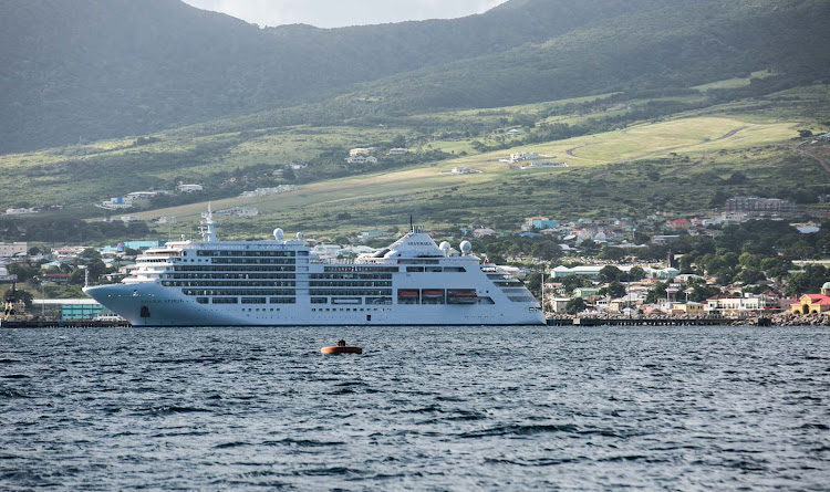 Silver Spirit moored in the harbor of Basseterre, St. Kitts. 