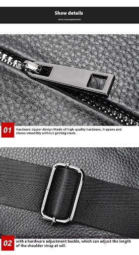 Title 14, High Texture Genuine Leather Mens Multi-functi...