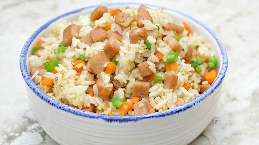 Spam fried rice serving suggestion