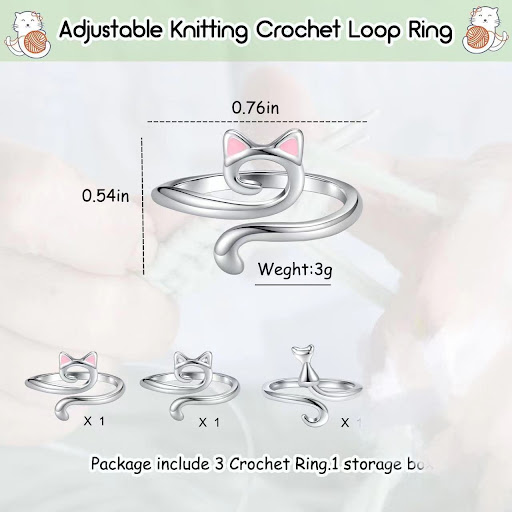 Title 2, Cute Fashion Oil Dripping Cat Womens Ring Thre...
