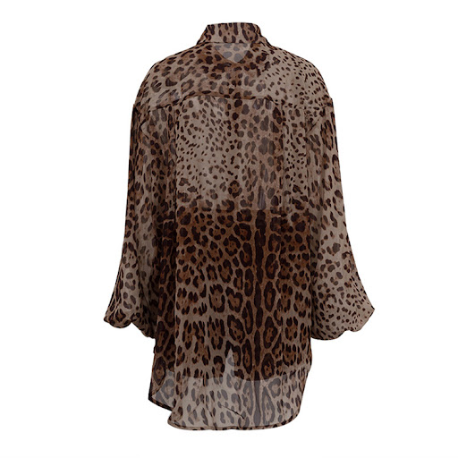 Title 2, Leopard Print Loose Outfit Sexy See-through Lon...