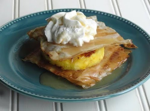Grilled Pineapple Napoleons With Coconut Caramel Sauce