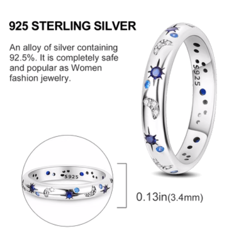 Bague en argent sterling 925 avec zircon bleu, un bijou élégant et intemporel pour sublimer votre style au quotidien.
