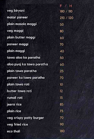 A1 Kitchen menu 1