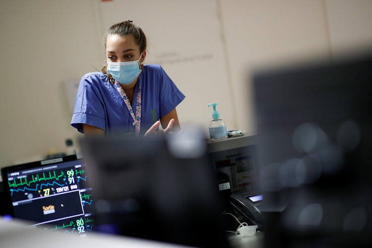 A medical staff member is seen in the Intensive Care Unit (ICU) where patients suffering from the coronavirus disease (Covid-19) are treated at the Melun-Senart hospital, near Paris, France.