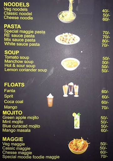 Moodie Foodie menu 