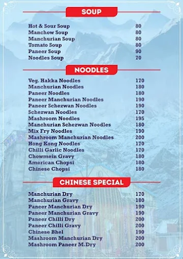 Famous Uttarakhand Fast Food menu 