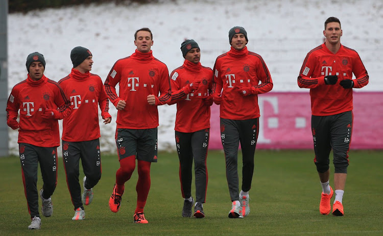 Bayern Munich players during a training session.
