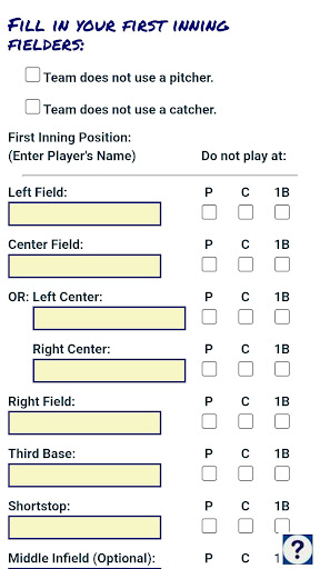 Screenshot Baseball Fielding Rotation App