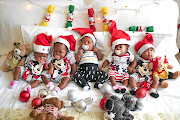 From left, Sbahle, Simosihle, Siyanda, Sindisiwe and Slindile Buthelezi are posed for a picture to celebrate their first Christmas. The quintuplets were born at Clinix Botshelong-Empilweni in Vosloorus on September 6. 