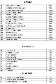 Vini's Baker Stop menu 3