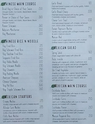 La Classiqe Greens menu 