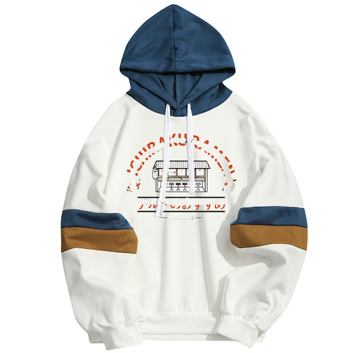 Title 5, Stitching Double Sweater Mens and Womens Hood...