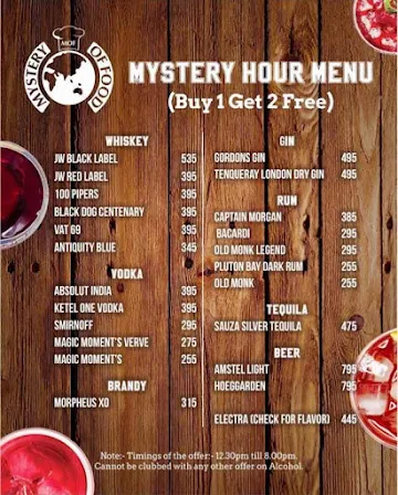 Mystery of Food menu 