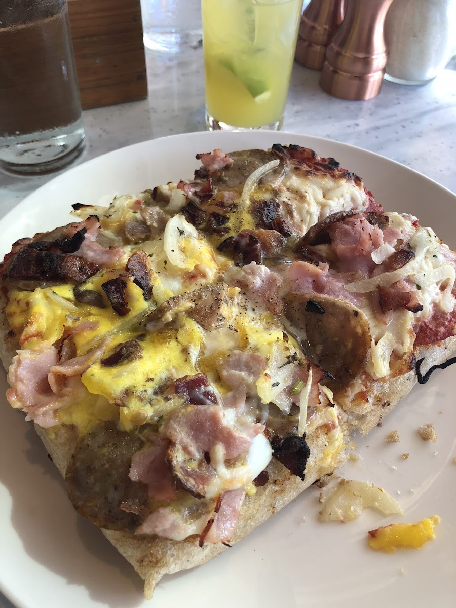 The Farm Egg pizza - fennel sausage, onion, cotto ham, bacon and an egg. Incredible.