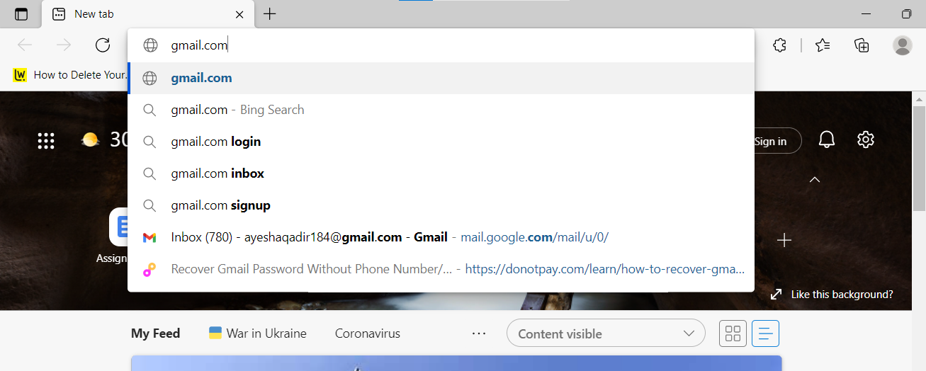 gmail on browser