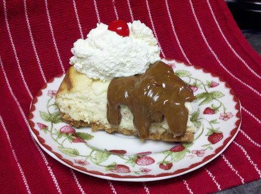 We served this with caramel sauce and whipped cream. The star of my Christmas Eve buffet! A wonderful recipe. I've had people all over asking for the recipe.