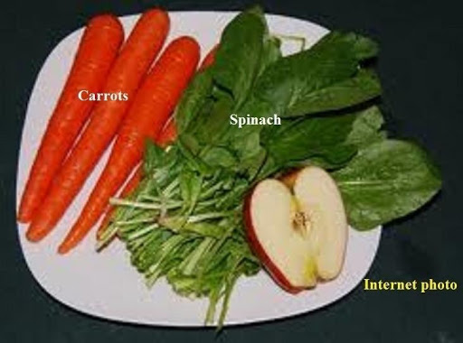 Internet photo to use for carrot and spinach photo