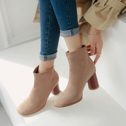 Title 2, Womens frosted high heel ankle boots, stylish ...