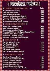 Pandara Nights menu 2