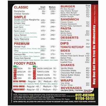 Your's Foody Hub menu 